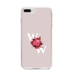 Custom Dual Initial Floral IPhone Case -CaseCraze Store Custom Dual Initial Floral iPhone 8 Plus Bumper Case on Silver iPhone
