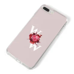 Custom Dual Initial Floral IPhone Case -CaseCraze Store Custom Dual Initial Floral iPhone 8 Plus Bumper Case on Silver iPhone Alternative Image
