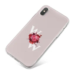 Custom Dual Initial Floral IPhone Case -CaseCraze Store Custom Dual Initial Floral iPhone X Bumper Case on Silver iPhone