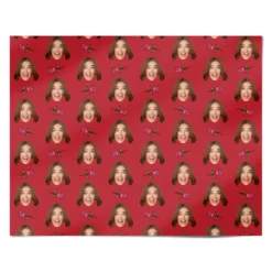 Custom Face And Roses Valentines Day Wrapping Paper -CaseCraze Store Custom Face and Roses Valentines Day Personalised Wrapping Paper Alternative