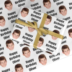 Custom Happy Birthday Face Wrapping Paper