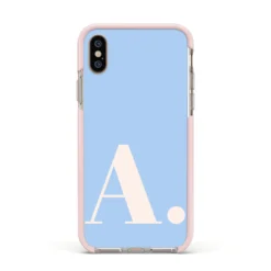 Custom Initial IPhone Case 39 Custom Initial IPhone Case -CaseCraze Store Custom Initial Apple iPhone Xs Impact Case Pink Edge on Gold Phone