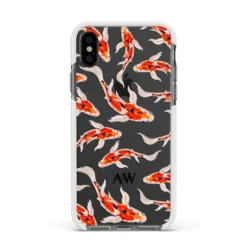 Custom Koi Fish IPhone Case -CaseCraze Store Custom Koi Fish Apple iPhone Xs Impact Case White Edge on Black Phone
