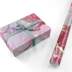 Custom Pink Marble Wrapping Paper -CaseCraze Store Custom Pink Marble Personalised Wrapping Paper