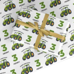 Custom Tractor Birthday Wrapping Paper