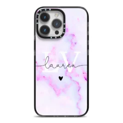 Customisable Name Initial Marble IPhone Case