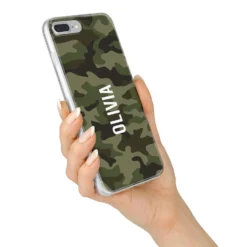 Customised Camouflage IPhone Case -CaseCraze Store Customised Camouflage iPhone 7 Plus Bumper Case on Silver iPhone Alternative Image