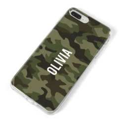 Customised Camouflage IPhone Case -CaseCraze Store Customised Camouflage iPhone 8 Plus Bumper Case on Silver iPhone Alternative Image