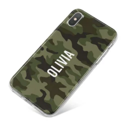 Customised Camouflage IPhone Case -CaseCraze Store Customised Camouflage iPhone X Bumper Case on Silver iPhone