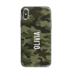 Customised Camouflage IPhone Case -CaseCraze Store Customised Camouflage iPhone X Bumper Case on Silver iPhone Alternative Image 1