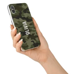 Customised Camouflage IPhone Case -CaseCraze Store Customised Camouflage iPhone X Bumper Case on Silver iPhone Alternative Image 2