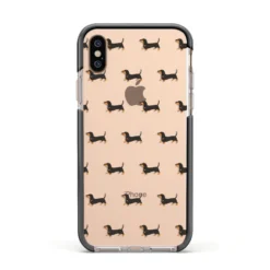 Dachshund IPhone Case 39 Dachshund IPhone Case -CaseCraze Store Dachshund Apple iPhone Xs Impact Case Black Edge on Gold Phone