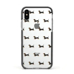 Dachshund IPhone Case 38 Dachshund IPhone Case -CaseCraze Store Dachshund Apple iPhone Xs Impact Case Black Edge on Silver Phone
