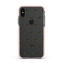 Dachshund IPhone Case 37 Dachshund IPhone Case -CaseCraze Store Dachshund Apple iPhone Xs Impact Case Pink Edge on Black Phone