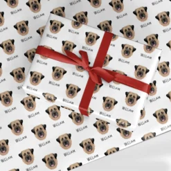 Dog Icon With Name Wrapping Paper
