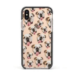 Dog Photo Face IPhone Case -CaseCraze Store Dog Photo Face Apple iPhone Xs Impact Case Black Edge on Gold Phone