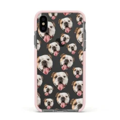 Dog Photo Face IPhone Case -CaseCraze Store Dog Photo Face Apple iPhone Xs Impact Case Pink Edge on Black Phone