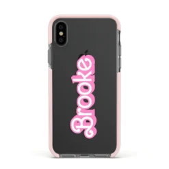 Dream Name IPhone Case -CaseCraze Store Dream Name Apple iPhone Xs Impact Case Pink Edge on Black Phone
