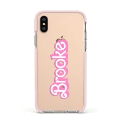 Dream Name IPhone Case -CaseCraze Store Dream Name Apple iPhone Xs Impact Case Pink Edge on Gold Phone