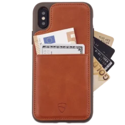 Eton Armour Wallet Case For Iphone Xs Max -CaseCraze Store ETON ARMOUR womens minimalist phone case iPhone XS Max cognac Vaultskin