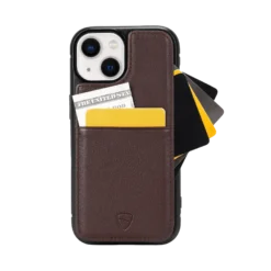 Eton Wallet Case Iphone 15 -CaseCraze Store Eton15BrownFront