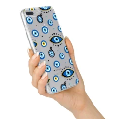 Evil Eye Protection Pattern IPhone Case -CaseCraze Store Evil Eye Protection Pattern iPhone 7 Plus Bumper Case on Silver iPhone Alternative Image