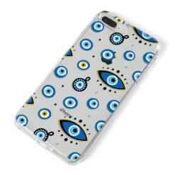 Evil Eye Protection Pattern IPhone Case -CaseCraze Store Evil Eye Protection Pattern iPhone 8 Plus Bumper Case on Silver iPhone Alternative Image