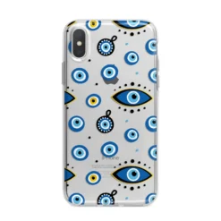 Evil Eye Protection Pattern IPhone Case -CaseCraze Store Evil Eye Protection Pattern iPhone X Bumper Case on Silver iPhone Alternative Image 1