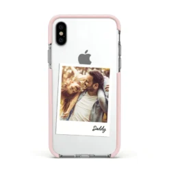 Fathers Day Photo IPhone Case 38 Fathers Day Photo IPhone Case -CaseCraze Store Fathers Day Photo Apple iPhone Xs Impact Case Pink Edge on Silver Phone