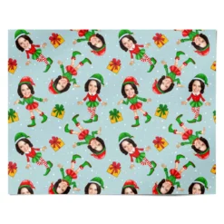 Female Elf Photo Face Personalised Wrapping Paper -CaseCraze Store Female Elf Photo Face Personalised Personalised Wrapping Paper Alternative