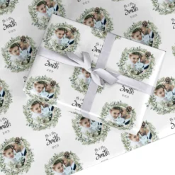 First Christmas Married Photo Wrapping Paper