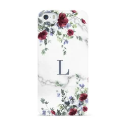 Floral Marble Monogram Personalised IPhone Case -CaseCraze Store Floral Marble Monogram Personalised Apple iPhone 5 Case