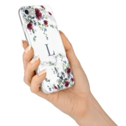 Floral Marble Monogram Personalised IPhone Case -CaseCraze Store Floral Marble Monogram Personalised iPhone 7 Bumper Case on Silver iPhone Alternative Image