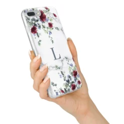 Floral Marble Monogram Personalised IPhone Case -CaseCraze Store Floral Marble Monogram Personalised iPhone 7 Plus Bumper Case on Silver iPhone Alternative Image