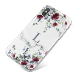Floral Marble Monogram Personalised IPhone Case -CaseCraze Store Floral Marble Monogram Personalised iPhone X Bumper Case on Silver iPhone