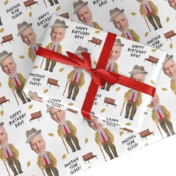 Funny Old Man Personalised Photo Face Wrapping Paper