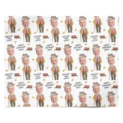 Funny Old Man Personalised Photo Face Wrapping Paper -CaseCraze Store Funny Old Man Personalised Photo Face Personalised Wrapping Paper Alternative