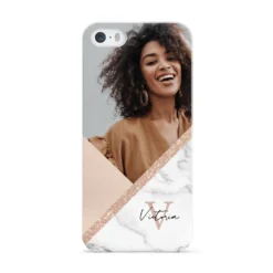 Geometric Marble Photo Upload IPhone Case -CaseCraze Store Geometric Marble Photo Upload Apple iPhone 5 Case