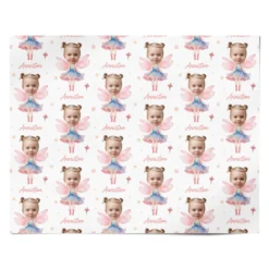 Girls Personalised Photo Fairy Wrapping Paper -CaseCraze Store Girls Personalised Photo Fairy Personalised Wrapping Paper Alternative