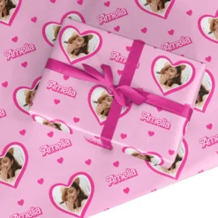 Girls Pink Photo Birthday Wrapping Paper