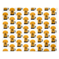 Gold And Black Football Shirt Personalised Wrapping Paper -CaseCraze Store Gold and Black Football Shirt Personalised Personalised Wrapping Paper Alternative