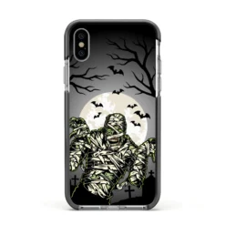 Halloween Mummy IPhone Case 38 Halloween Mummy IPhone Case -CaseCraze Store Halloween Mummy Apple iPhone Xs Impact Case Black Edge on Silver Phone