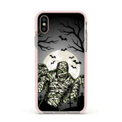 Halloween Mummy IPhone Case 36 Halloween Mummy IPhone Case -CaseCraze Store Halloween Mummy Apple iPhone Xs Impact Case Pink Edge on Gold Phone