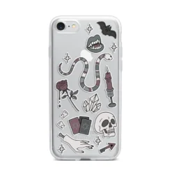 Halloween Spooky Stickers IPhone Case 31 Halloween Spooky Stickers IPhone Case -CaseCraze Store Halloween Spooky Stickers iPhone 7 Bumper Case on Silver iPhone
