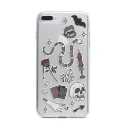Halloween Spooky Stickers IPhone Case 33 Halloween Spooky Stickers IPhone Case -CaseCraze Store Halloween Spooky Stickers iPhone 7 Plus Bumper Case on Silver iPhone