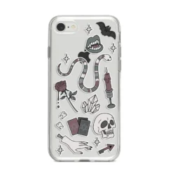 Halloween Spooky Stickers IPhone Case 27 Halloween Spooky Stickers IPhone Case -CaseCraze Store Halloween Spooky Stickers iPhone 8 Bumper Case on Silver iPhone