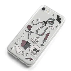 Halloween Spooky Stickers IPhone Case 28 Halloween Spooky Stickers IPhone Case -CaseCraze Store Halloween Spooky Stickers iPhone 8 Bumper Case on Silver iPhone Alternative Image