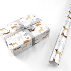 Happy Birthday Personalised Dogs Wrapping Paper -CaseCraze Store Happy Birthday Personalised Dogs Personalised Wrapping Paper