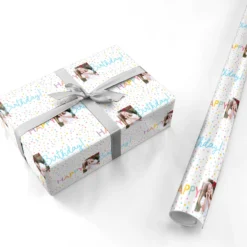 Happy Birthday Photo Personalised Wrapping Paper -CaseCraze Store Happy Birthday Photo Personalised Personalised Wrapping Paper