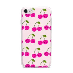 Happy Cherry IPhone Case -CaseCraze Store Happy Cherry iPhone 7 Bumper Case on Silver iPhone